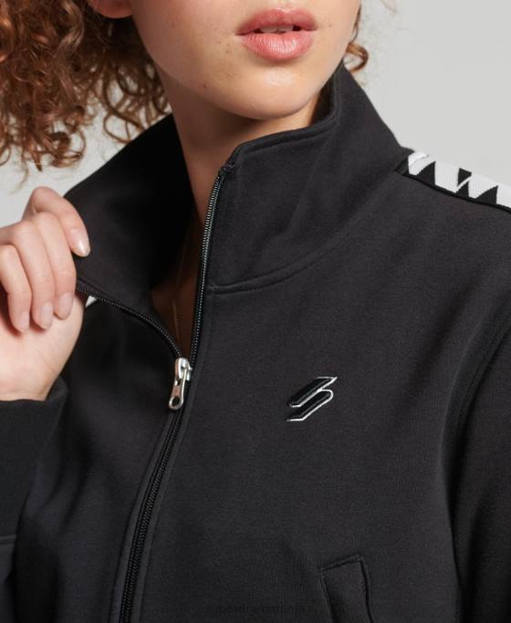 Superdry bandă de cod track top îmbrăcăminte negru femei JX0Z5878