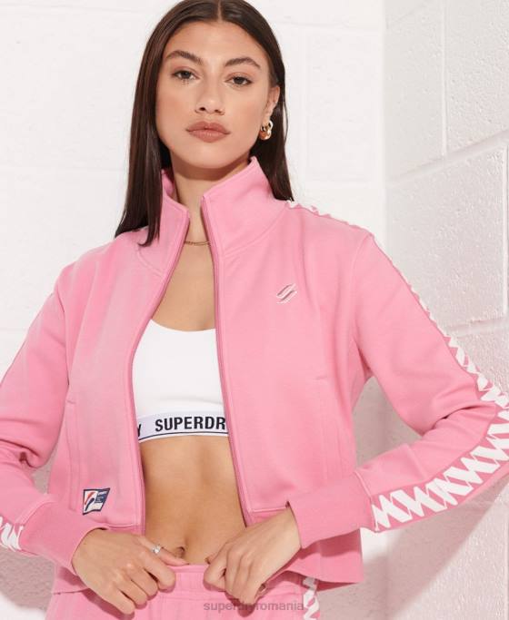 Superdry bandă de cod track top îmbrăcăminte roz femei JX0Z5874