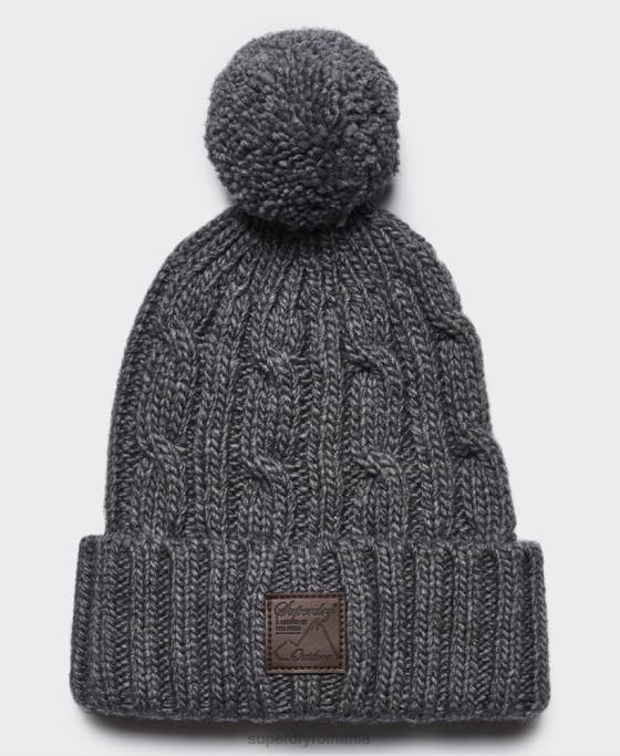 Superdry beanie cu cablu trauler accesorii gri bărbați JX0Z1814