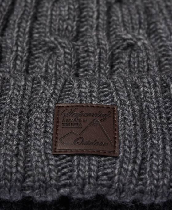 Superdry beanie cu cablu trauler accesorii gri bărbați JX0Z1814