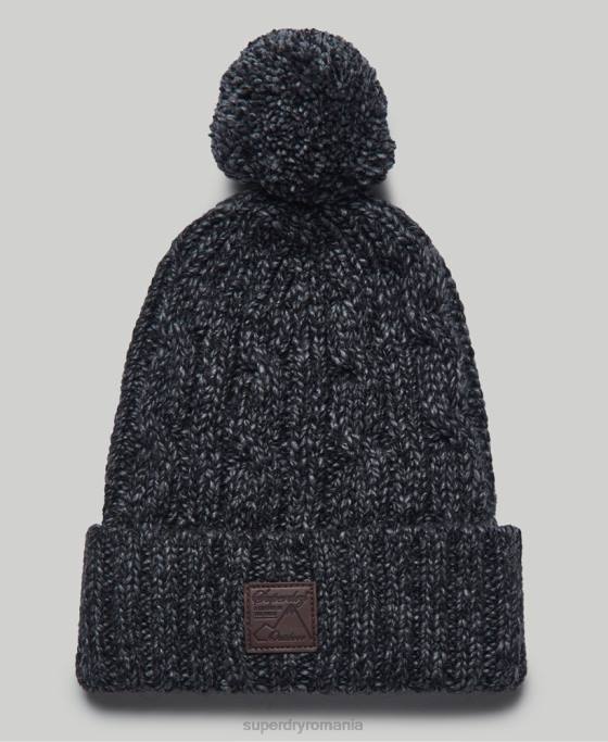 Superdry beanie cu cablu trauler accesorii gri inchis bărbați JX0Z1806