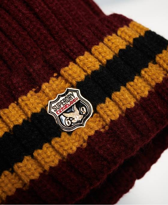 Superdry beanie cu dungi aimee accesorii roșu femei JX0Z4339