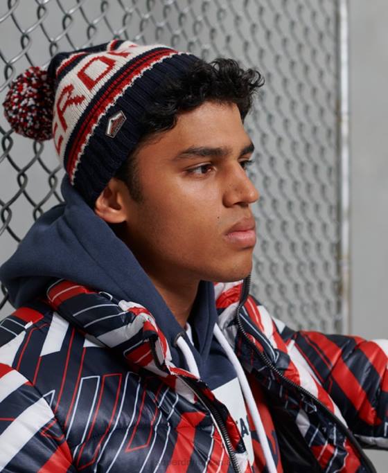 Superdry beanie cu logo accesorii albastru inchis bărbați JX0Z1841