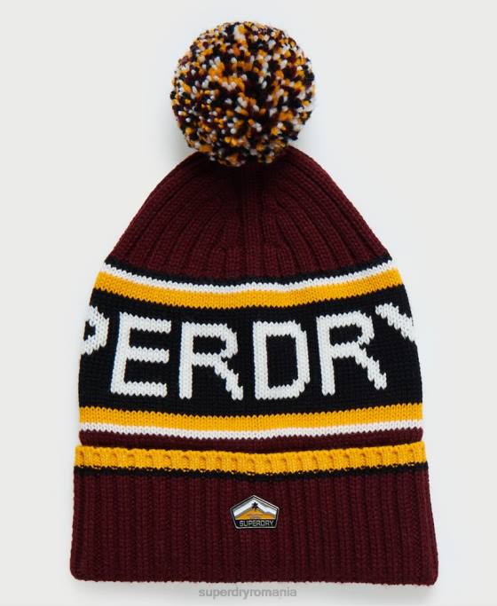Superdry beanie cu logo accesorii roșu bărbați JX0Z1838