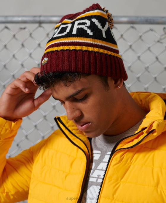 Superdry beanie cu logo accesorii roșu bărbați JX0Z1838