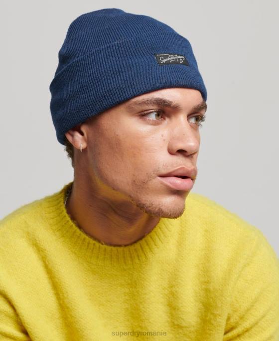 Superdry beanie cu logo esențial accesorii albastru femei JX0Z1687