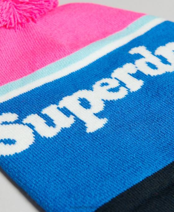 Superdry beanie cu logo esențial accesorii roz femei JX0Z4223
