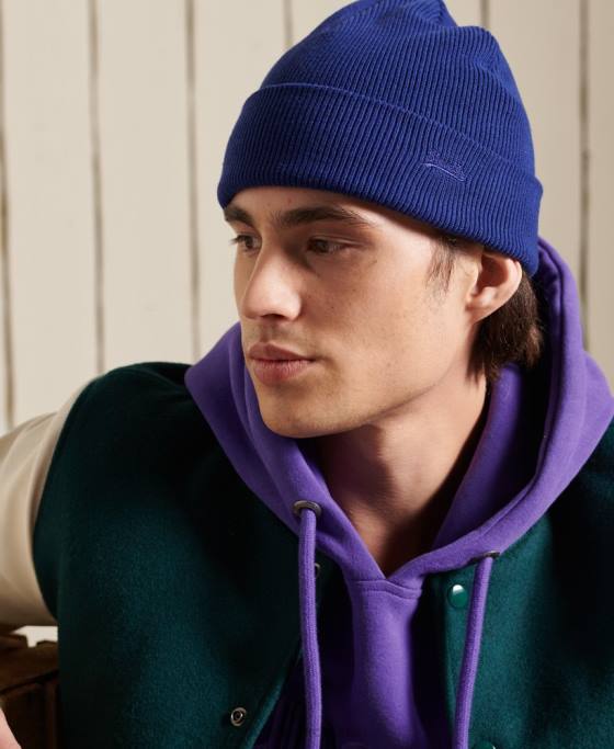 Superdry beanie cu logo vintage accesorii albastru bărbați JX0Z1807