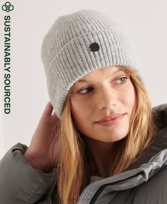 Superdry beanie de lux accesorii gri deschis femei JX0Z6611