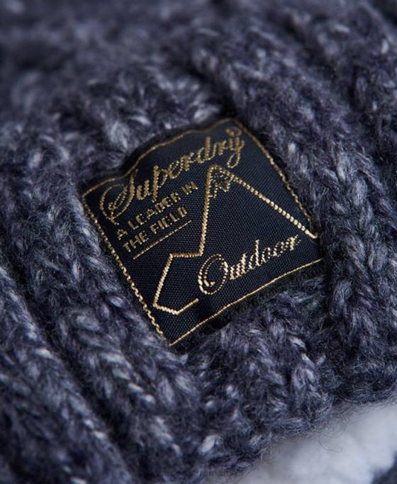 Superdry beanie din tweed cablu accesorii marina femei JX0Z4293