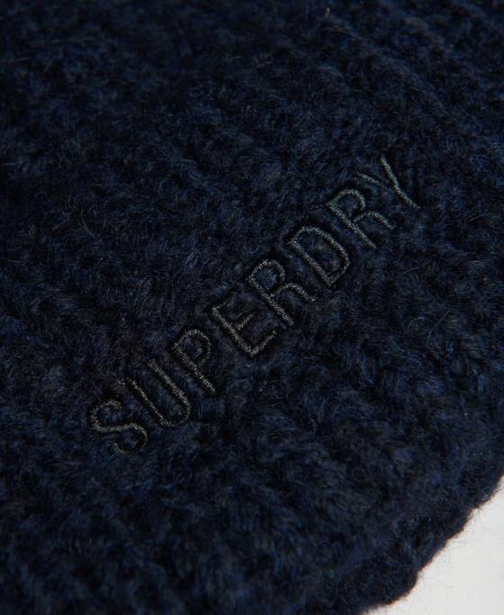 Superdry beanie esențială cu nervuri accesorii marina femei JX0Z4237