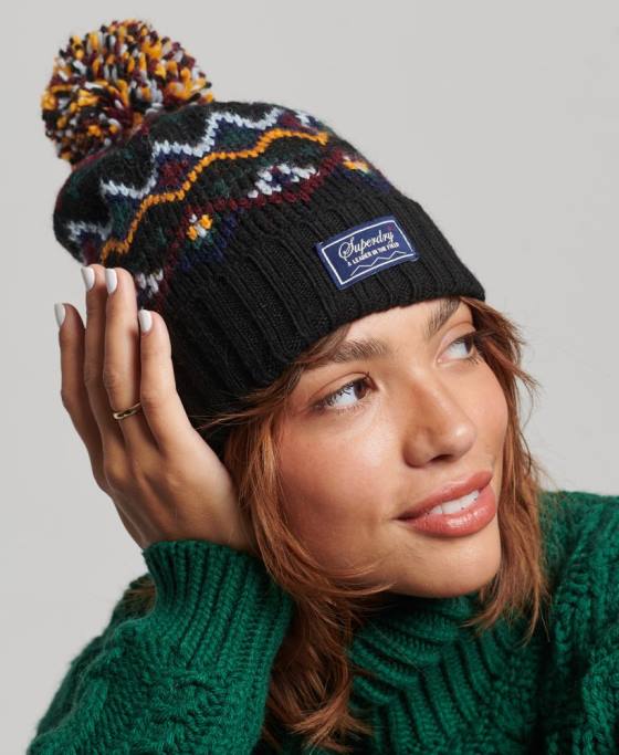 Superdry beanie fairisle accesorii negru femei JX0Z6737