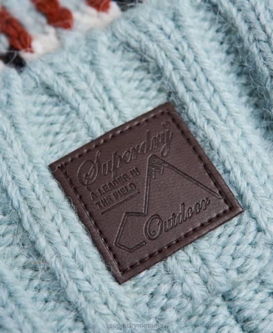 Superdry beanie intarsia accesorii albastru femei JX0Z4310