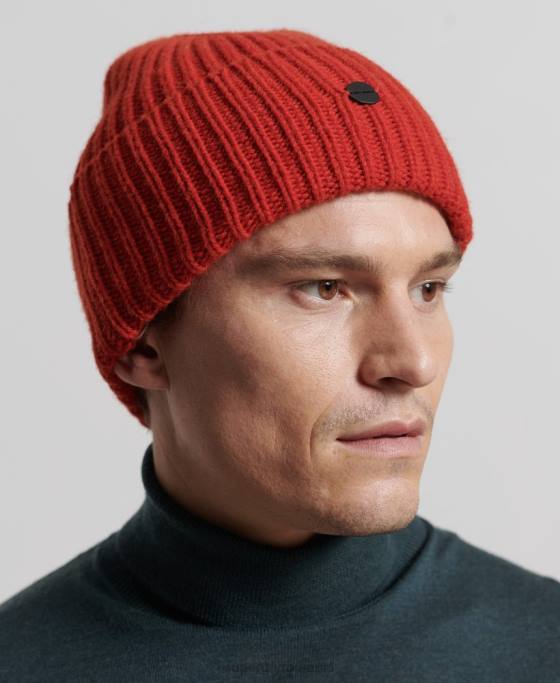 Superdry beanie premium cu nervuri studios accesorii portocale bărbați JX0Z1784