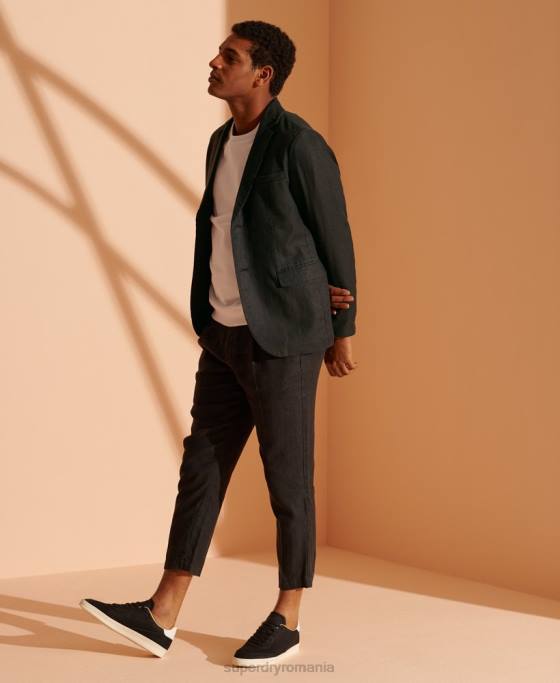 Superdry blazer din cânepă ediție limitată îmbrăcăminte negru bărbați JX0Z4737