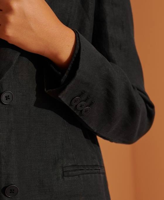 Superdry blazer din cânepă ediție limitată îmbrăcăminte negru femei JX0Z5541
