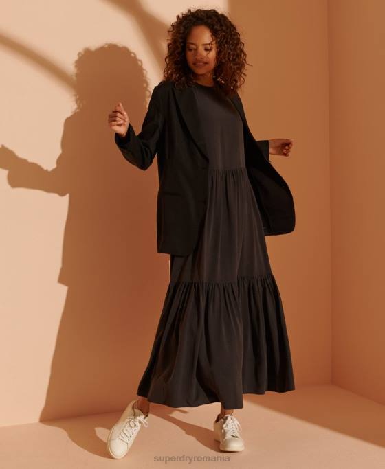 Superdry blazer din tencel ediție limitată îmbrăcăminte negru femei JX0Z5530