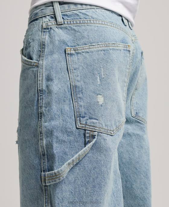 Superdry blugi carpenter din bumbac organic îmbrăcăminte albastru deschis bărbați JX0Z1211