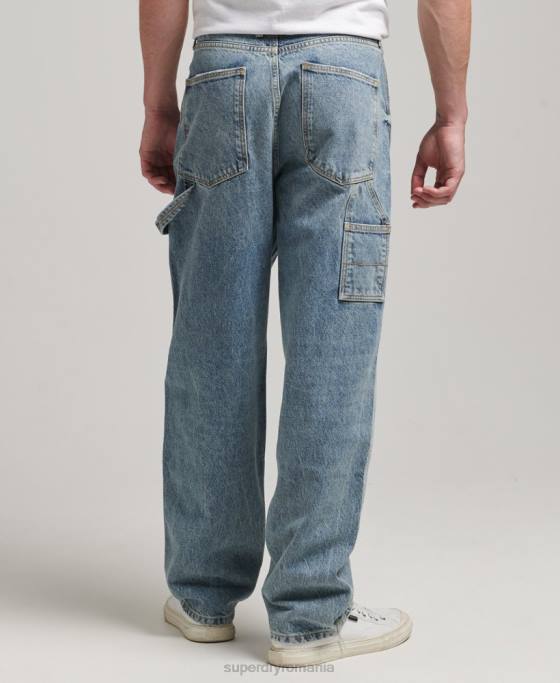 Superdry blugi carpenter din bumbac organic îmbrăcăminte albastru deschis bărbați JX0Z1226