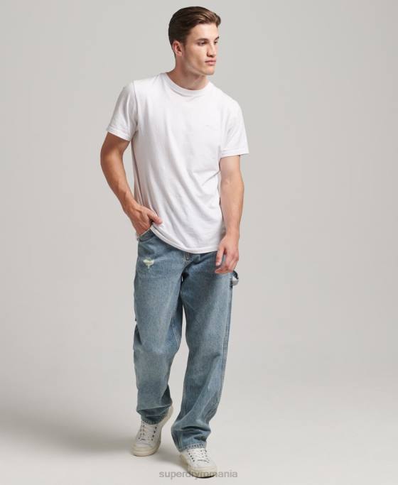 Superdry blugi carpenter din bumbac organic îmbrăcăminte albastru deschis bărbați JX0Z1226