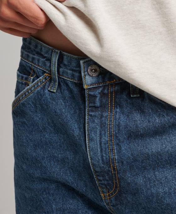 Superdry blugi carpenter din bumbac organic îmbrăcăminte albastru inchis bărbați JX0Z1215