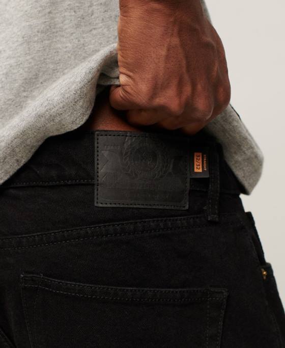 Superdry blugi drepti din bumbac organic îmbrăcăminte negru bărbați JX0Z1228