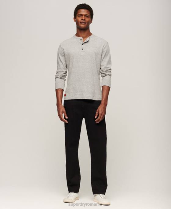 Superdry blugi drepti din bumbac organic îmbrăcăminte negru bărbați JX0Z1228