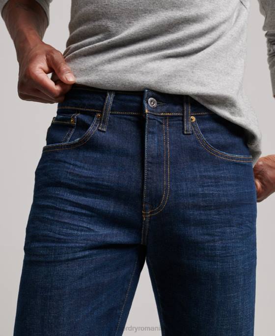 Superdry blugi drepti subțiri din bumbac organic îmbrăcăminte albastru bărbați JX0Z1208