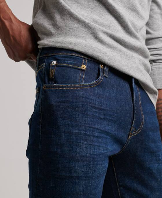 Superdry blugi drepti subțiri din bumbac organic îmbrăcăminte albastru bărbați JX0Z1208