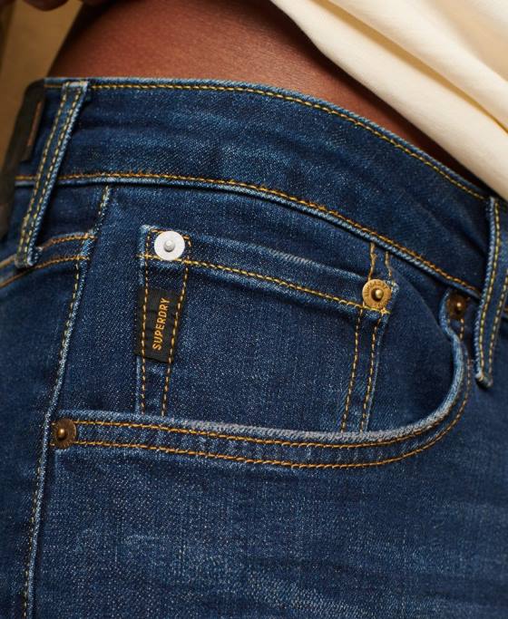 Superdry blugi drepti subțiri din bumbac organic îmbrăcăminte albastru bărbați JX0Z1225