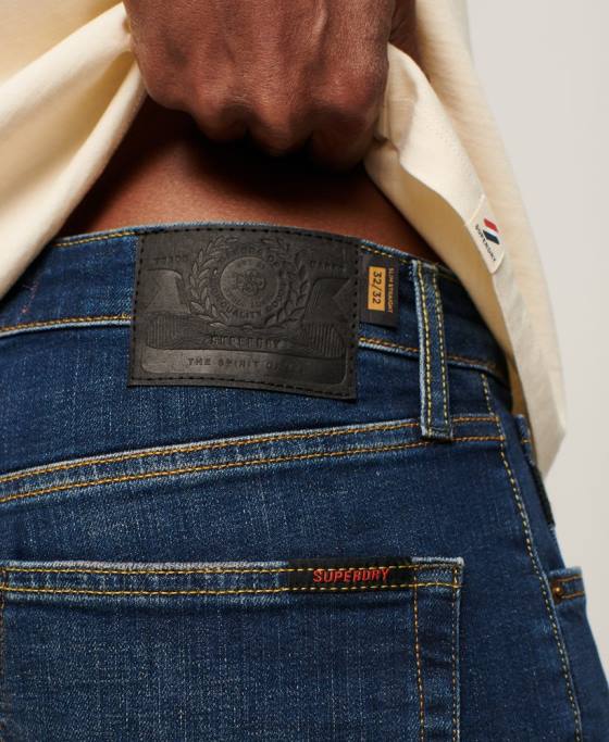 Superdry blugi drepti subțiri din bumbac organic îmbrăcăminte albastru bărbați JX0Z1225