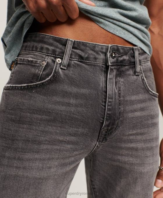 Superdry blugi drepti subțiri din bumbac organic îmbrăcăminte gri bărbați JX0Z1227