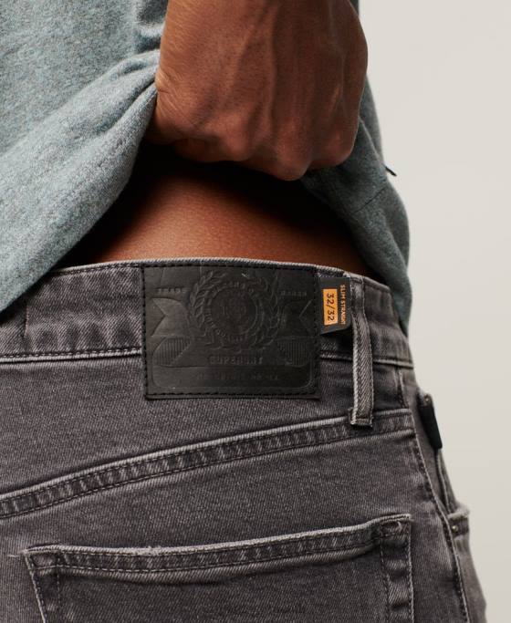 Superdry blugi drepti subțiri din bumbac organic îmbrăcăminte gri bărbați JX0Z1227