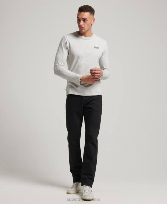 Superdry blugi drepti subțiri din bumbac organic îmbrăcăminte negru bărbați JX0Z1222