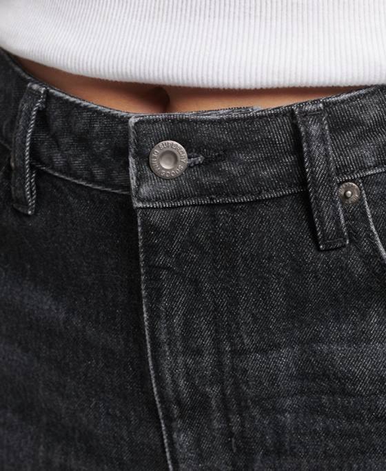 Superdry blugi largi din bumbac organic îmbrăcăminte negru femei JX0Z3886