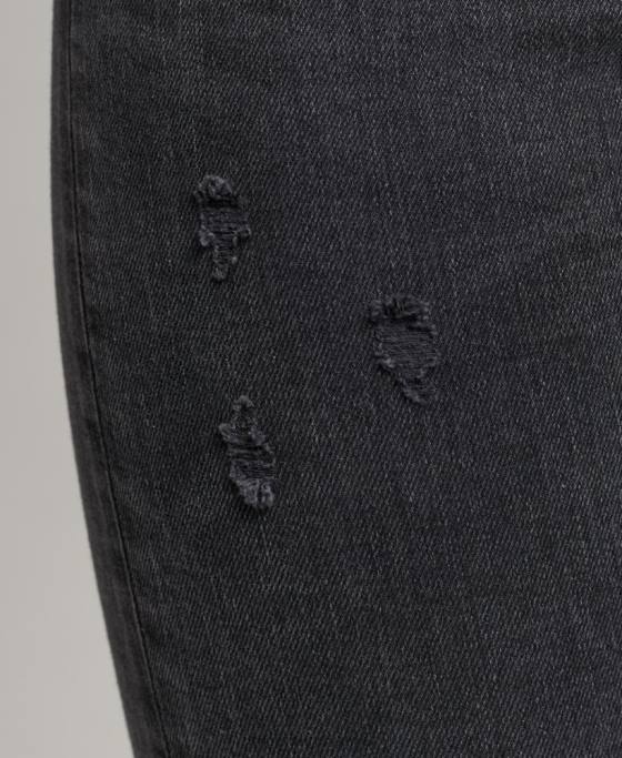 Superdry blugi skinny din denim cu talie mare din bumbac organic îmbrăcăminte negru femei JX0Z3889