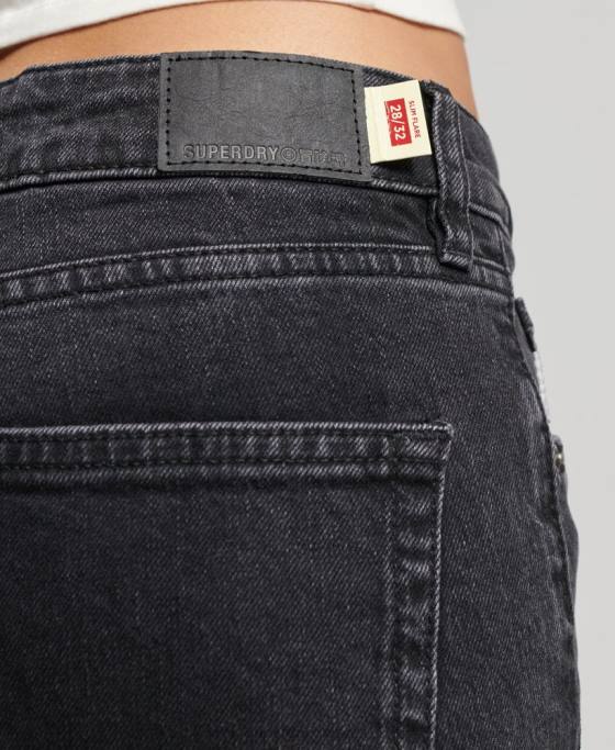 Superdry blugi slim flare din bumbac organic cu talie medie îmbrăcăminte negru femei JX0Z3876