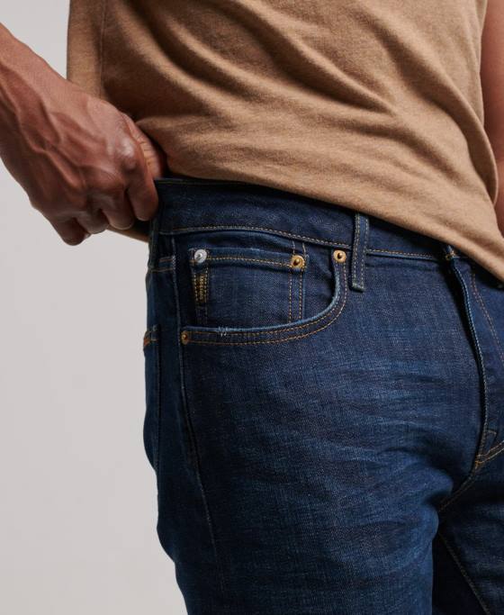 Superdry blugi subțiri din bumbac organic îmbrăcăminte albastru bărbați JX0Z1224