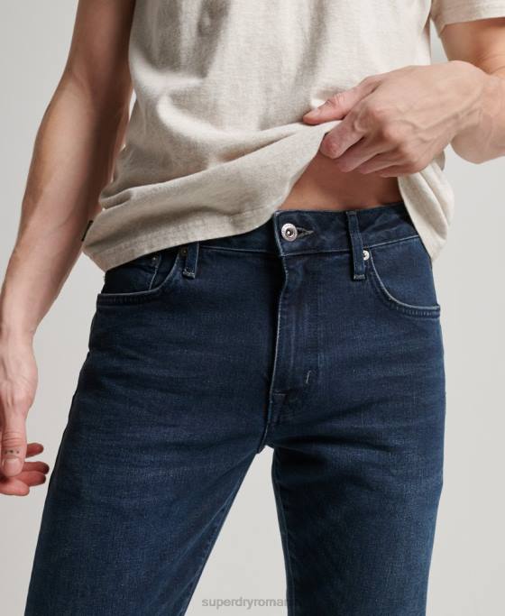 Superdry blugi subțiri din bumbac organic îmbrăcăminte albastru inchis bărbați JX0Z1205