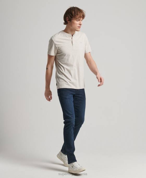 Superdry blugi subțiri din bumbac organic îmbrăcăminte albastru inchis bărbați JX0Z1205