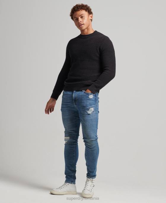 Superdry blugi vintage skinny îmbrăcăminte albastru deschis bărbați JX0Z1223