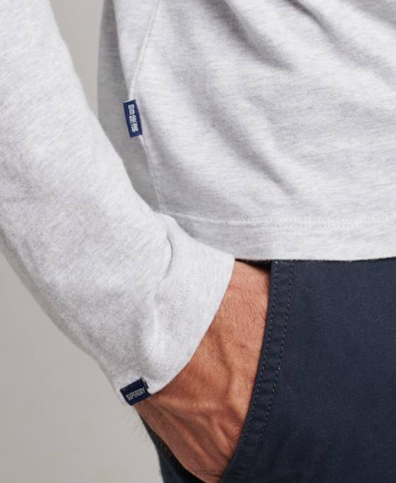 Superdry bluză cu mânecă lungă cu logo esențial din bumbac organic îmbrăcăminte gri deschis bărbați JX0Z1546