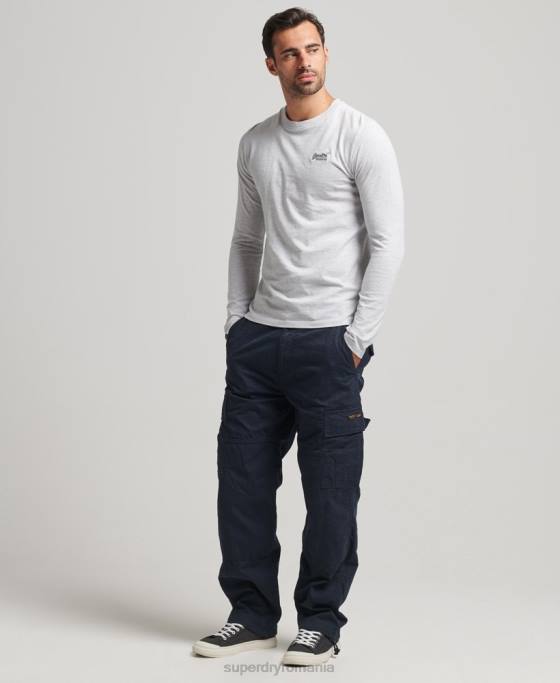 Superdry bluză cu mânecă lungă cu logo esențial din bumbac organic îmbrăcăminte gri deschis bărbați JX0Z1546