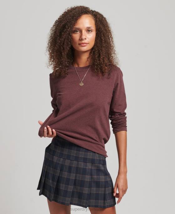 Superdry bluză cu mânecă lungă cu logo esențial din bumbac organic îmbrăcăminte roșu femei JX0Z3061