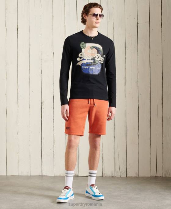 Superdry bluză cu mânecă lungă cu logo vintage itago îmbrăcăminte negru bărbați JX0Z1573