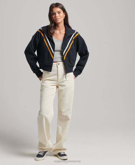 Superdry bluză vintage chevron polar fleece îmbrăcăminte marina femei JX0Z5927
