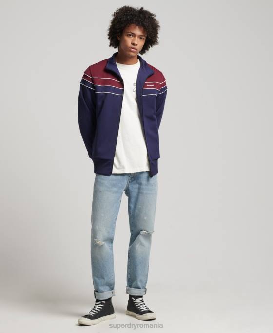 Superdry bluză vintage cu fermoar îmbrăcăminte marina bărbați JX0Z834