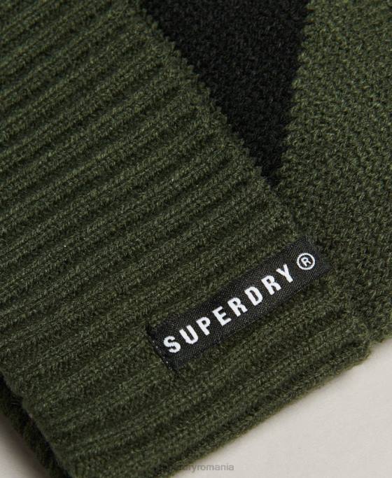 Superdry bonetă cu manșetă de zăpadă accesorii verde bărbați JX0Z1394