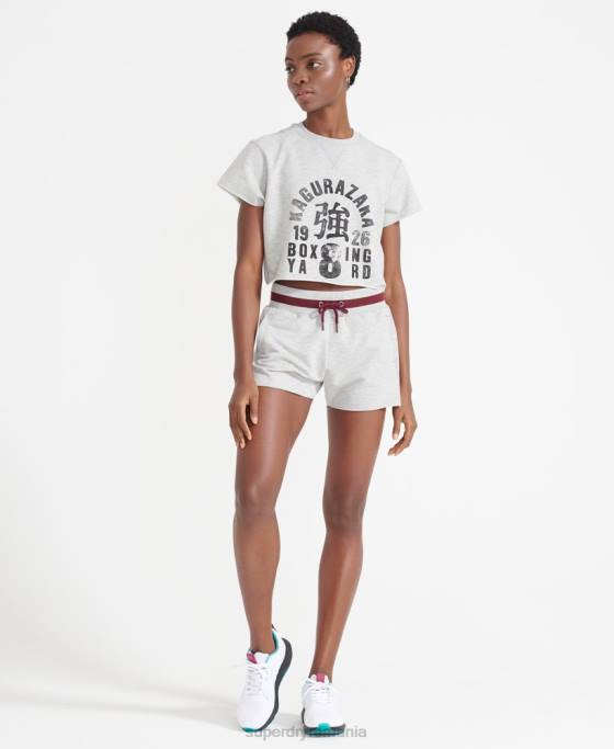 Superdry box de antrenament tăiat transpirație îmbrăcăminte gri femei JX0Z6014