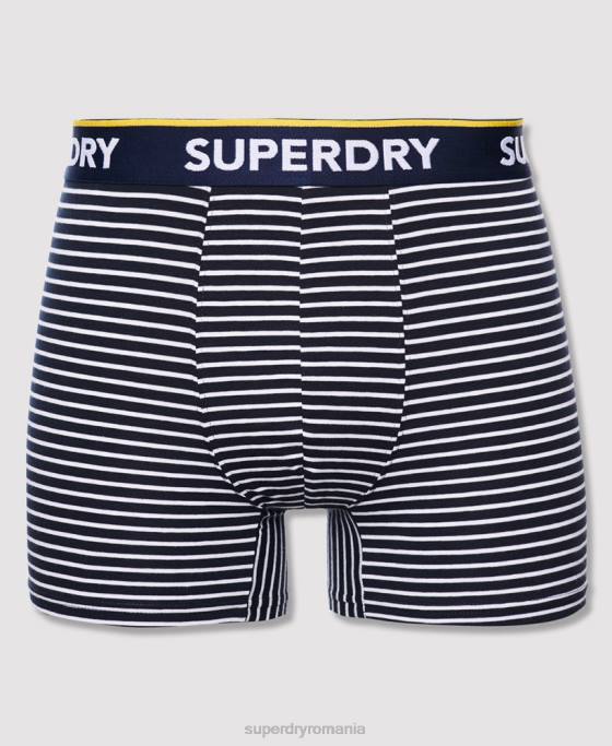 Superdry boxer clasic din bumbac organic pachet dublu îmbrăcăminte albastru bărbați JX0Z1850